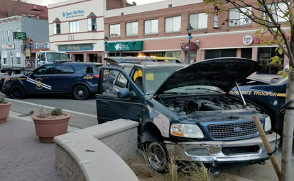 Spooner chase ends in arrest, 3 vehicles damaged