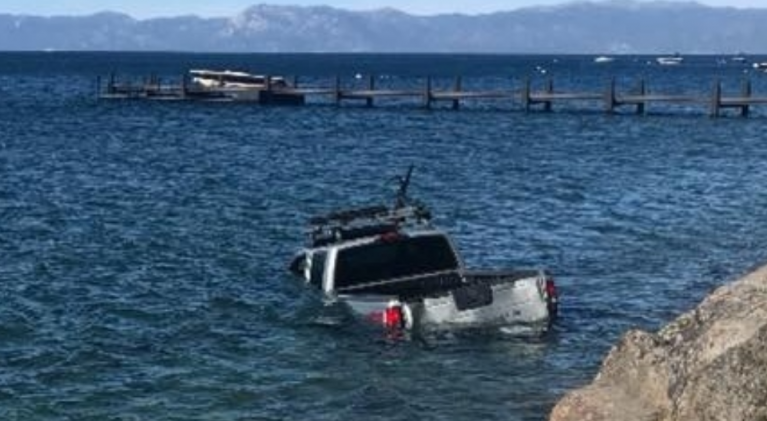 Tired driver wakes up in Lake Tahoe
