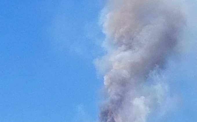 Fire burning near Mount Rose Wilderness